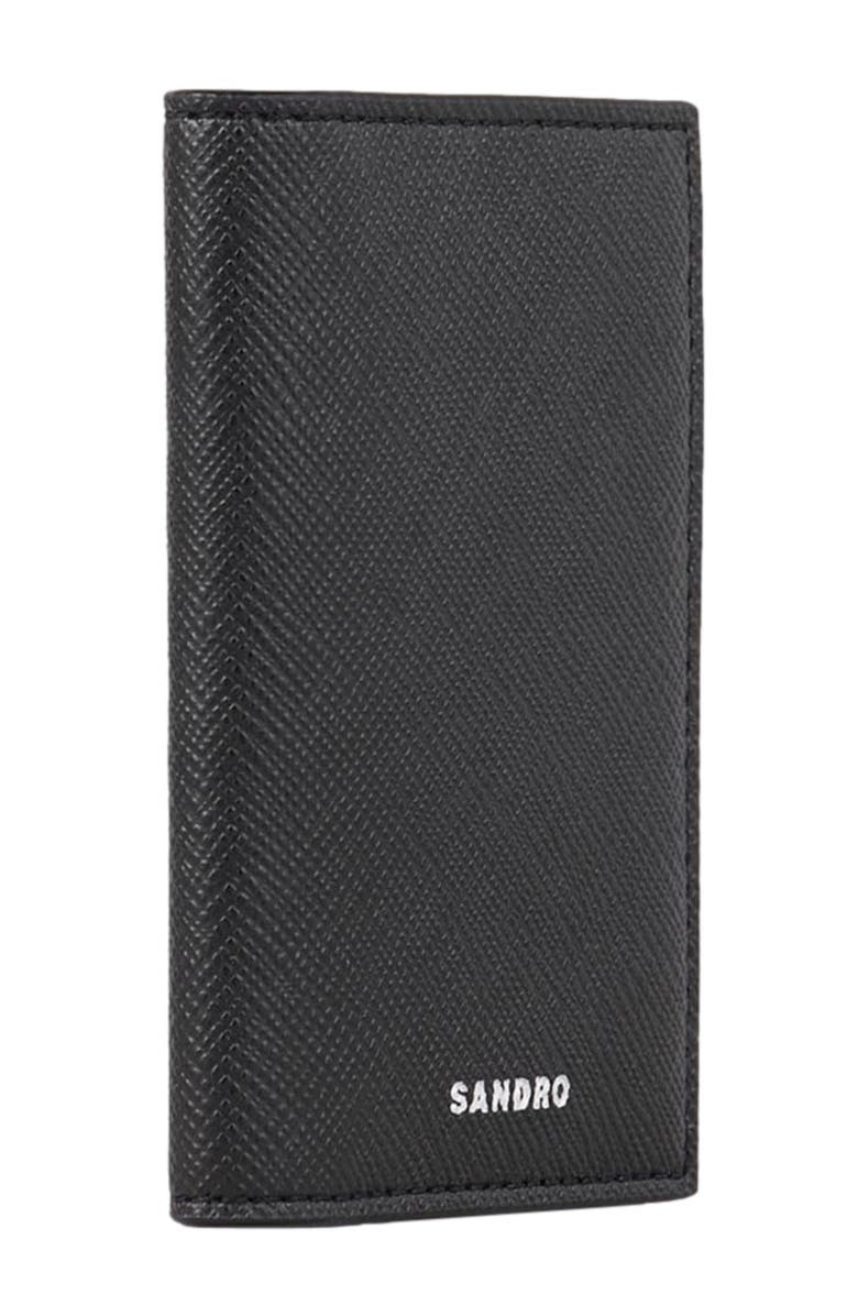 SANDRO Reconstituted leather leather wallet, Alternate, color, Black