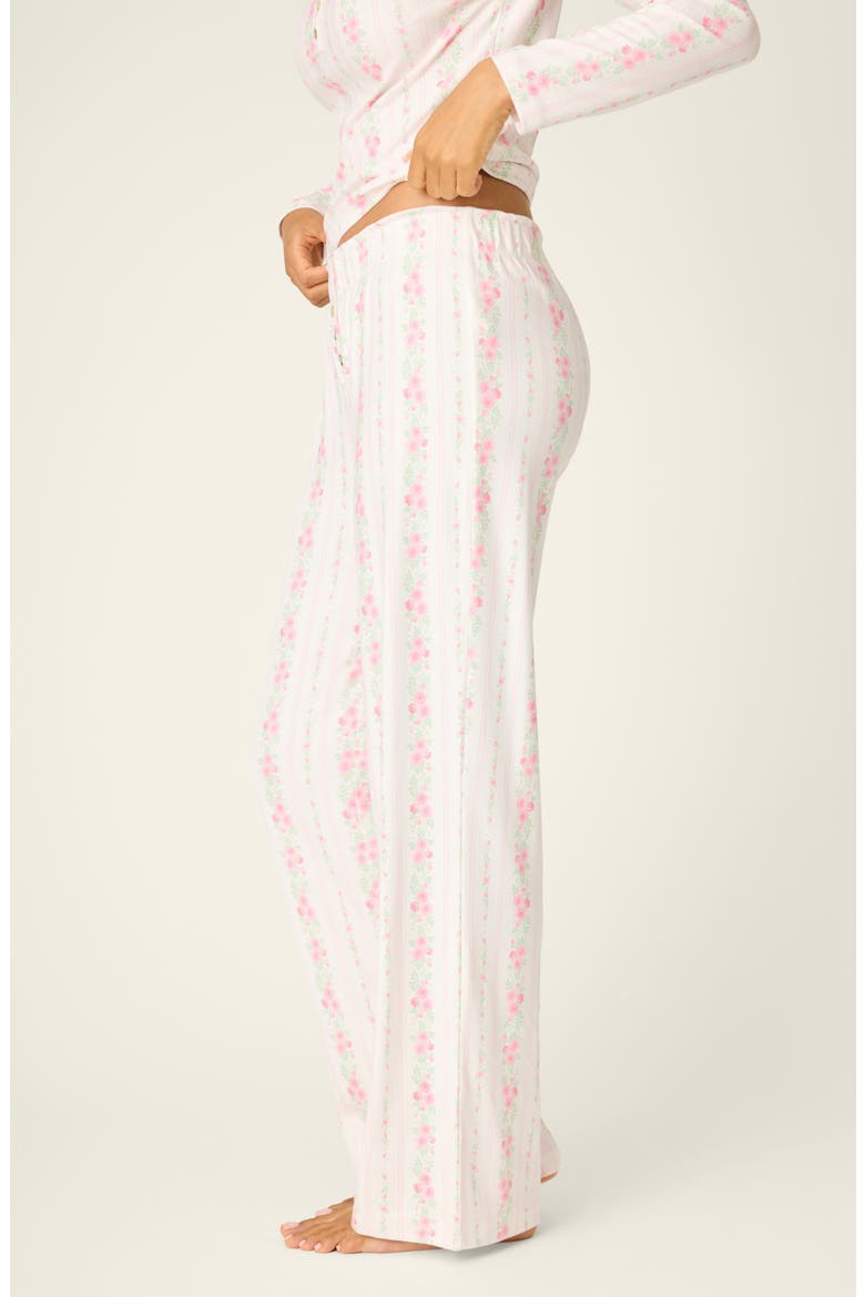 Roses Are Pink Double Brushed Pointelle Pajama Pants, Alternate, color, IVORY