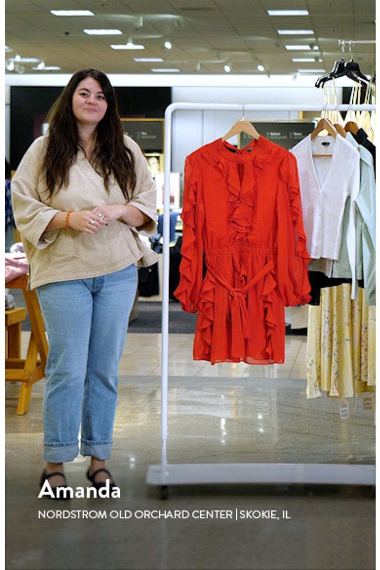 Ruffle Detail Long Sleeve Chiffon Minidress video