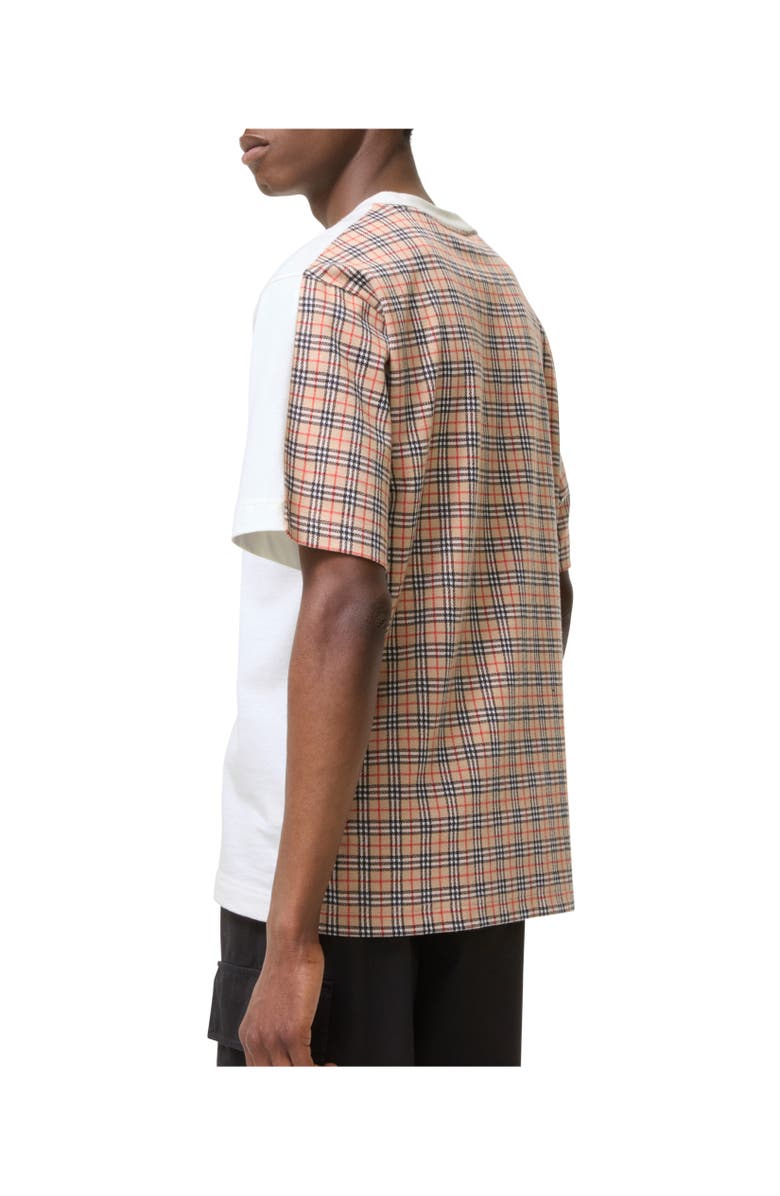 Burberry Check Cotton T-shirt, Alternate, color, Chalk White