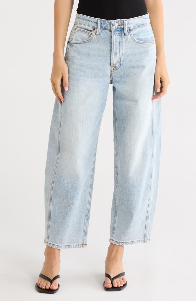 Good American High Waist Ankle Barrel Jeans, Main, color, Indigo1351