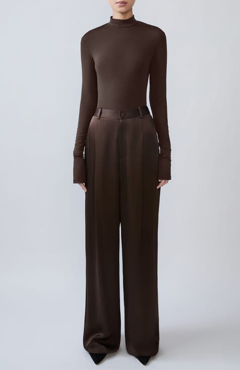 Satin Relaxed Pleated Pant