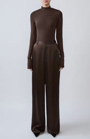 LAPOINTE Satin Relaxed Pleated Pant