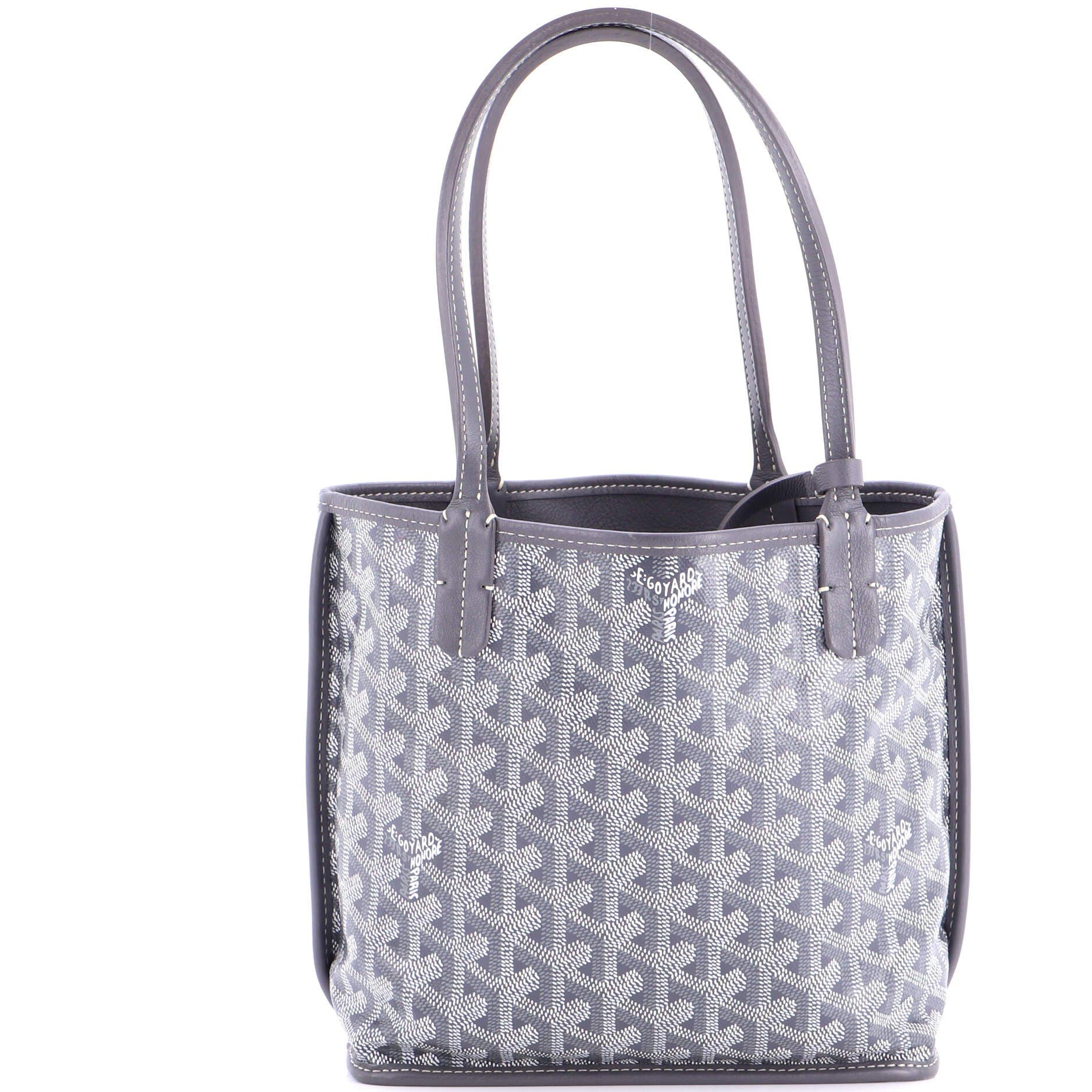Pre-Owned Goyard Anjou Reversible Tote Coated Canvas Mini, Main, color, Gray