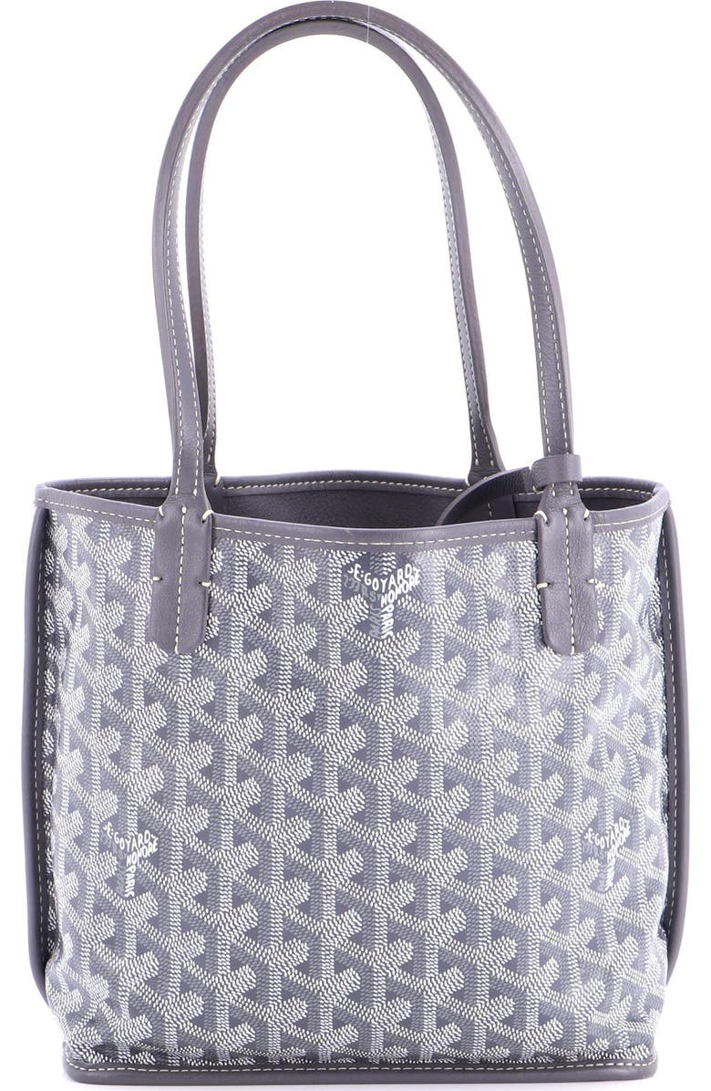 Pre-Owned Goyard Anjou Reversible Tote Coated Canvas Mini, Main, color, Gray