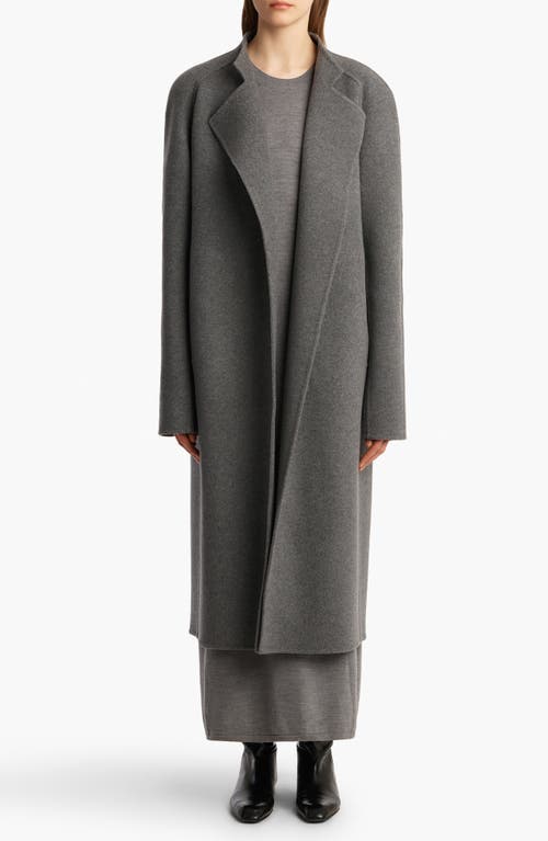 Khaite Belted Wool Single-breasted Coat In Gray