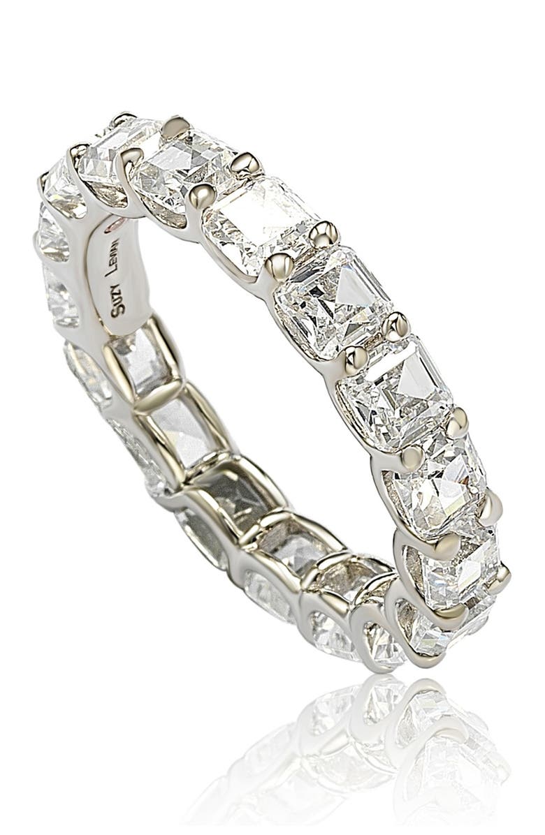 SUZY LEVIAN Sterling Silver CZ White Modern Eternity Band, Alternate, color, White