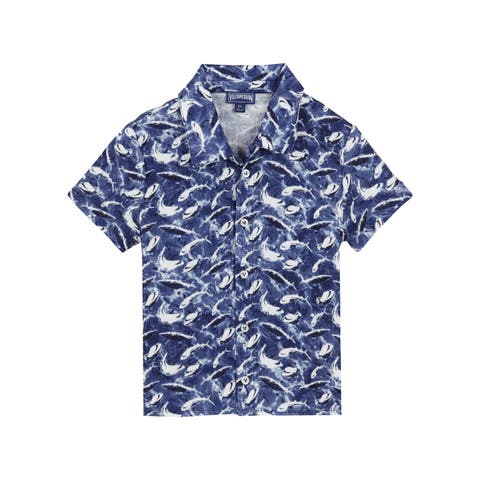 Kids' Cotton Shark Print Shirt