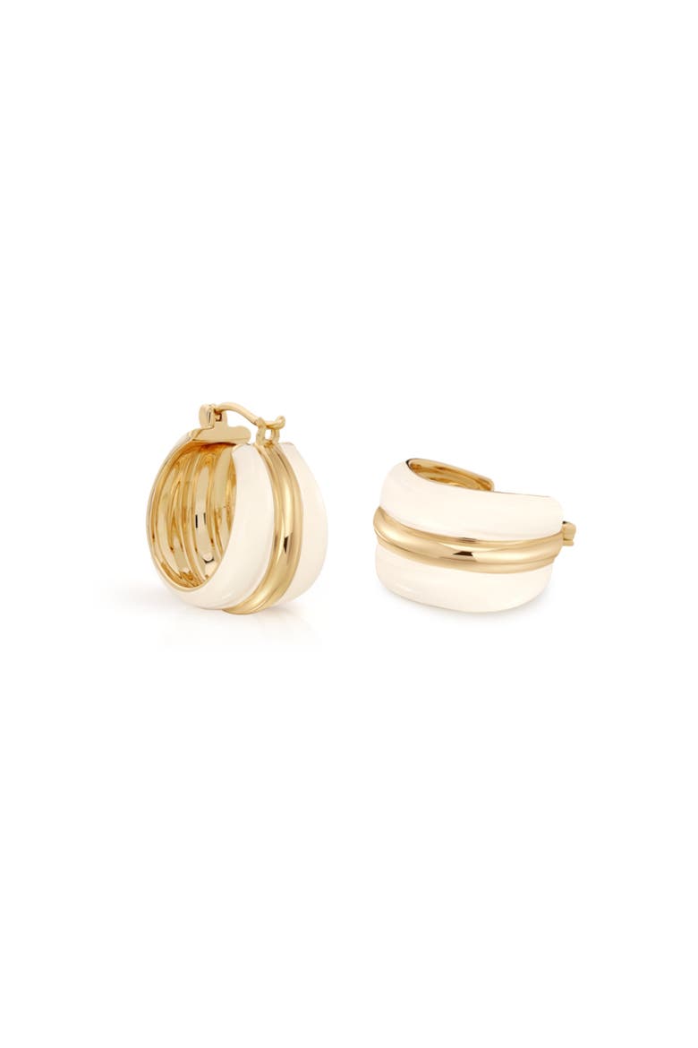 Ostuni Hoop Earrings, Main, color, White & Gold