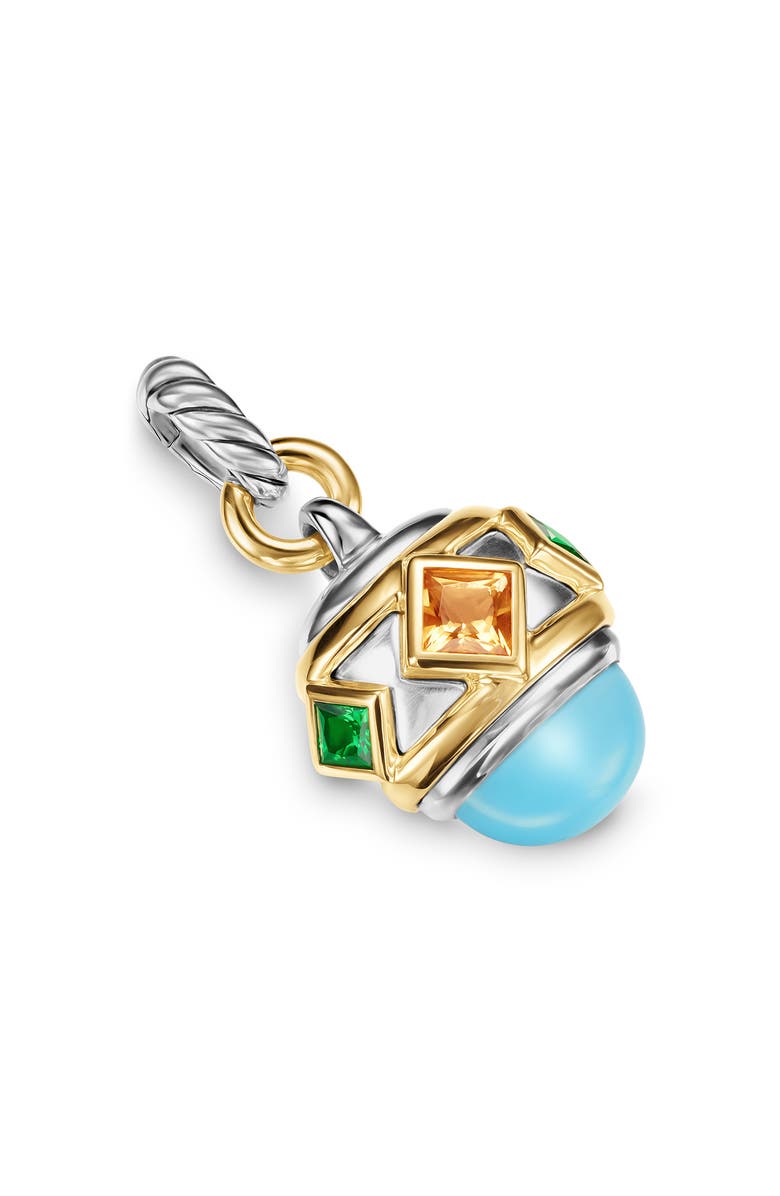 David Yurman Renaissance Amulet in 18K Yellow Gold, 29m, Main, color, Tsavorite