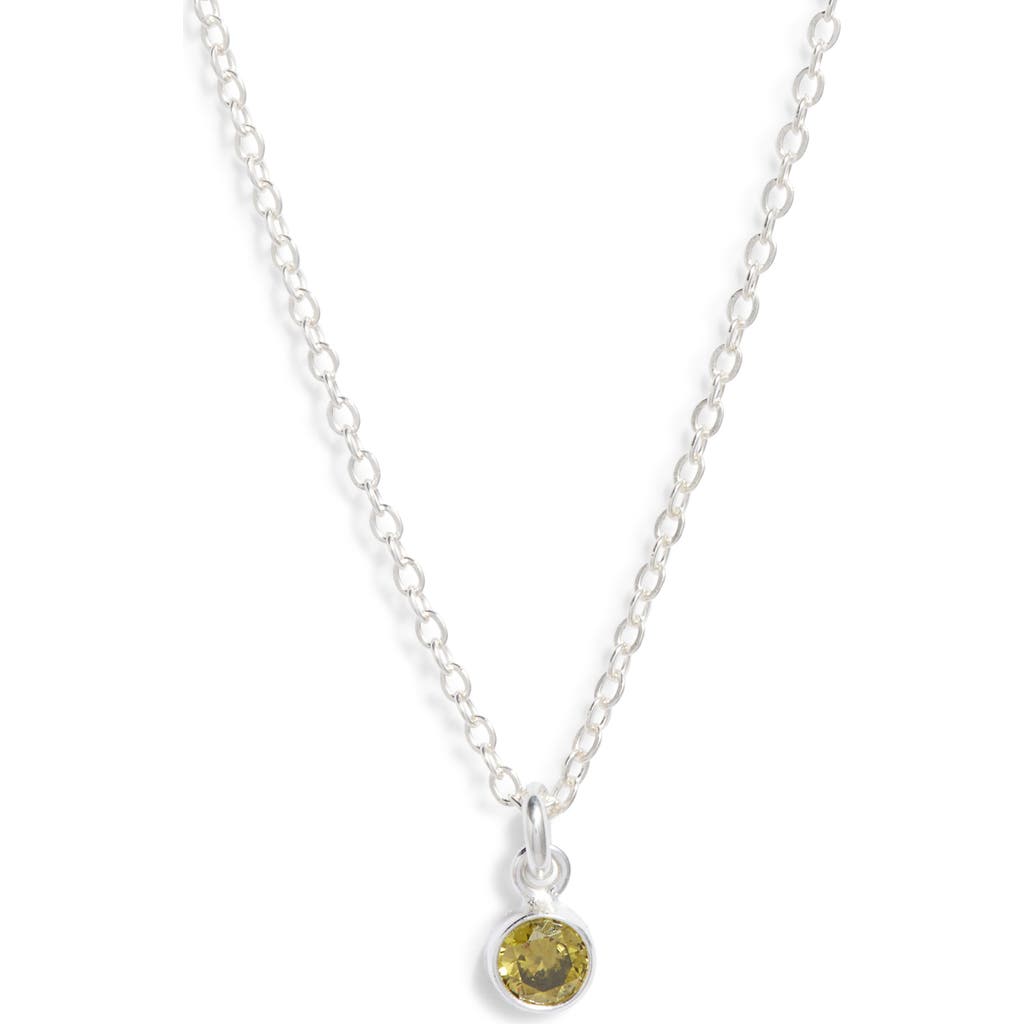 Set & Stones Birthstone Charm Pendant Necklace In Silver/august
