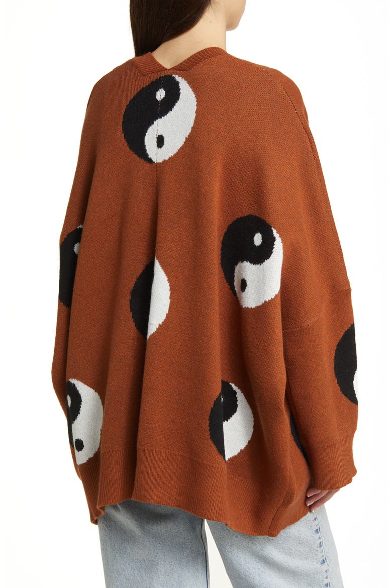 Main Character Oversize Cardigan, Alternate, color, CINNAMON
