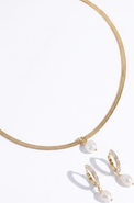 Joey Baby Juliet Snake Chain Necklace & Layla Crystal Hoop Earring Gift Set