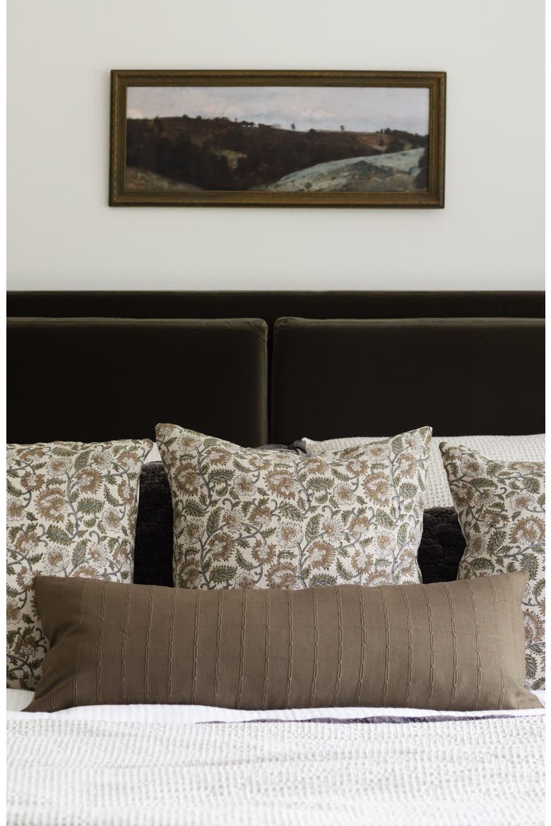 Graham | Cedar Brown Woven Stripe Pillow Cover, Alternate, color, Cedar Brown