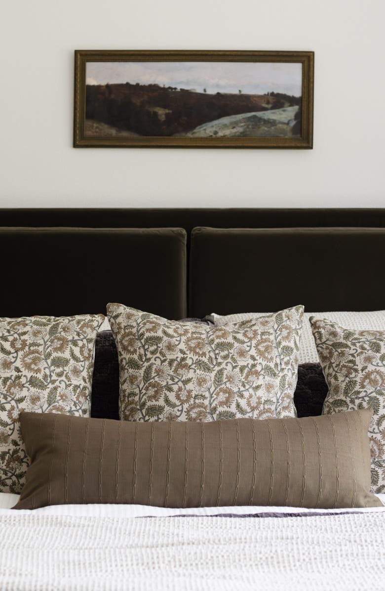 Linen & James Graham | Cedar Brown Woven Stripe Pillow Cover, Alternate, color, Cedar Brown