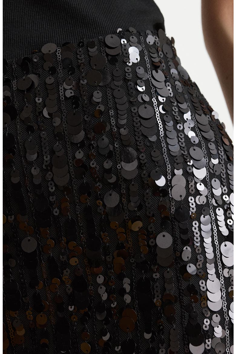 Sequined Mesh Midi Pencil Skirt, Alternate, color, BLACK