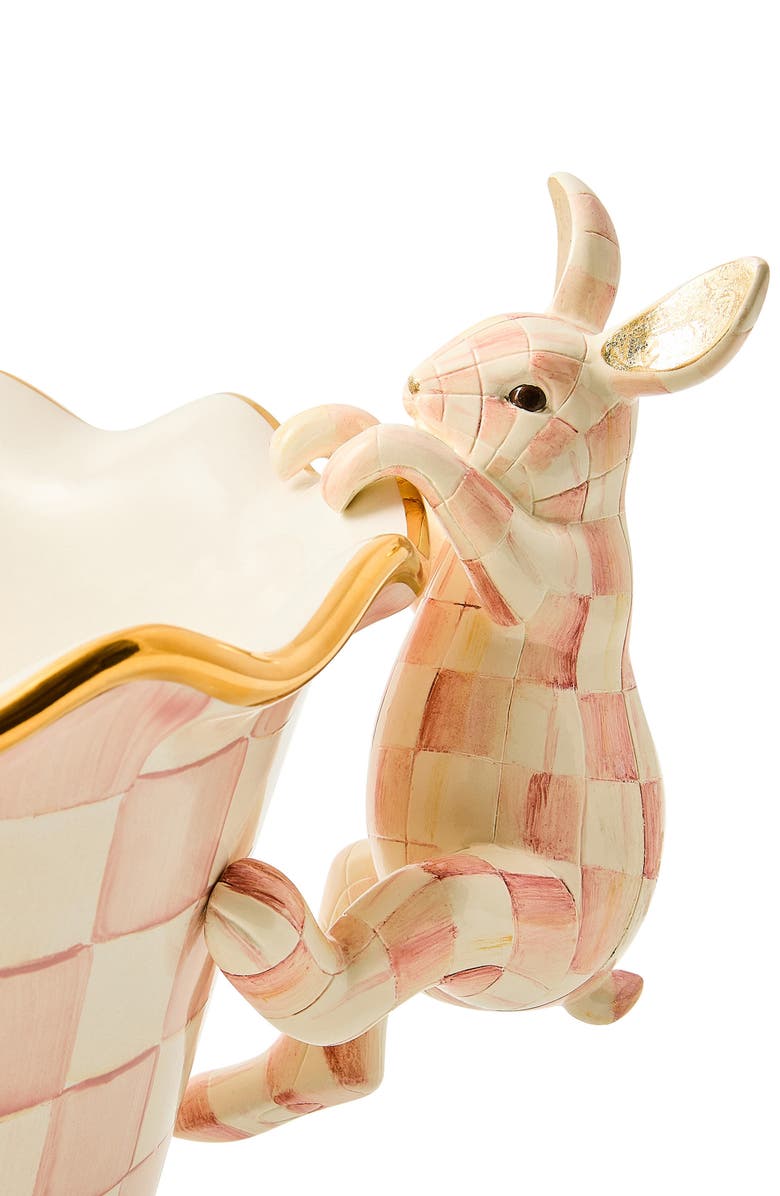 MACKENZIE CHILDS Rosy Check Funny Bunny Pot Climber, Alternate, color, Pink