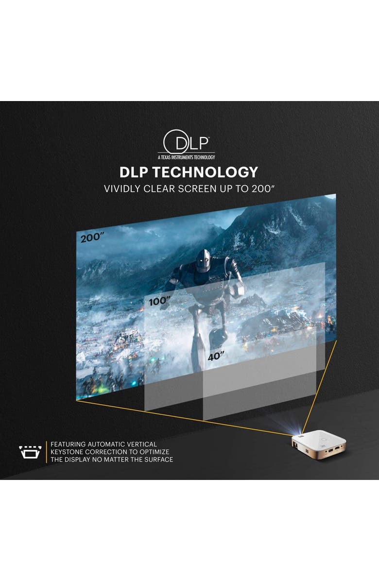 Kodak Luma 350 Smart Projector, Ultra HD Portable Pico Projector with Android 6.0, Bluetooth & More!, Alternate, color, White