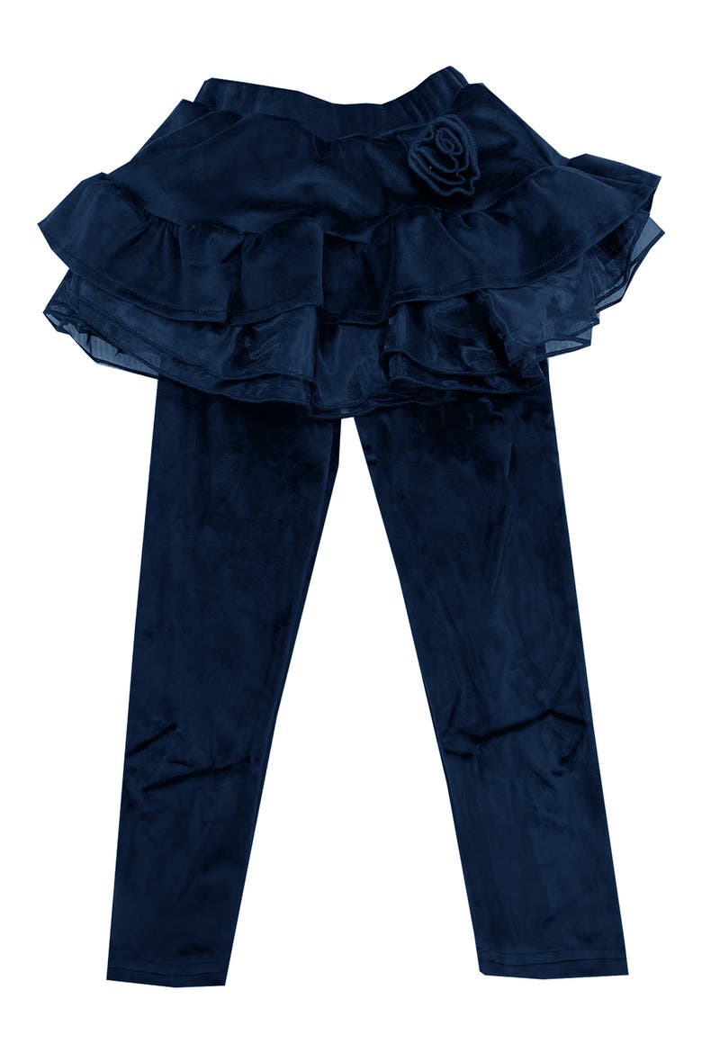Kids' Velour Skirted Leggings, Main, color, NAVY
