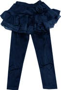 JOE-ELLA Kids' Velour Skirted Leggings