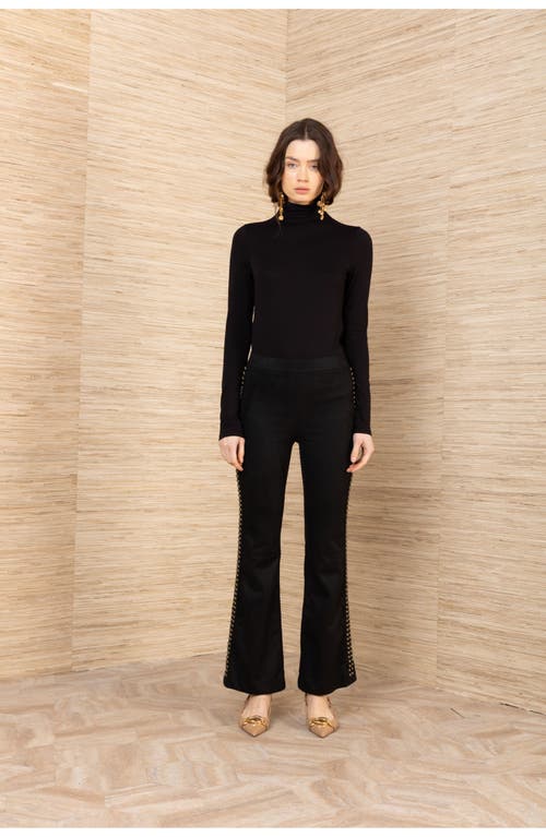 Hale Bob Alexia Suede Studs Pant In Black