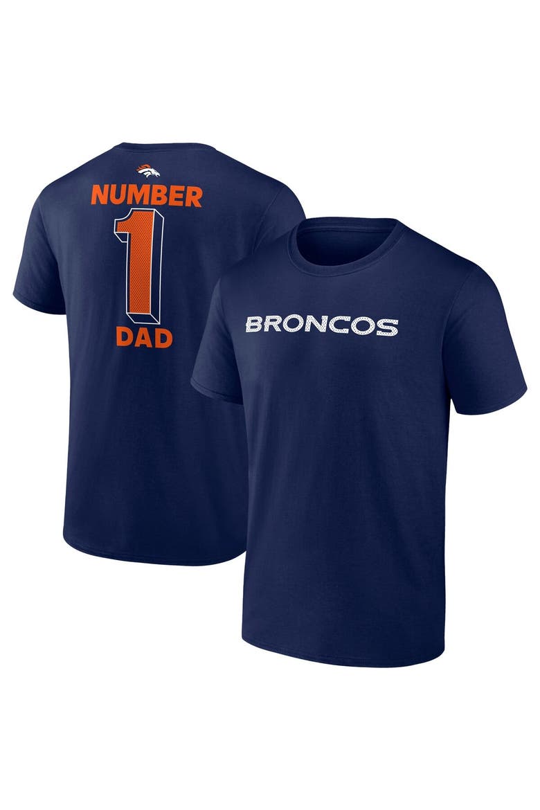 Men's Fanatics  Navy Denver Broncos Big & Tall Number One Dad T-Shirt, Main, color, Navy