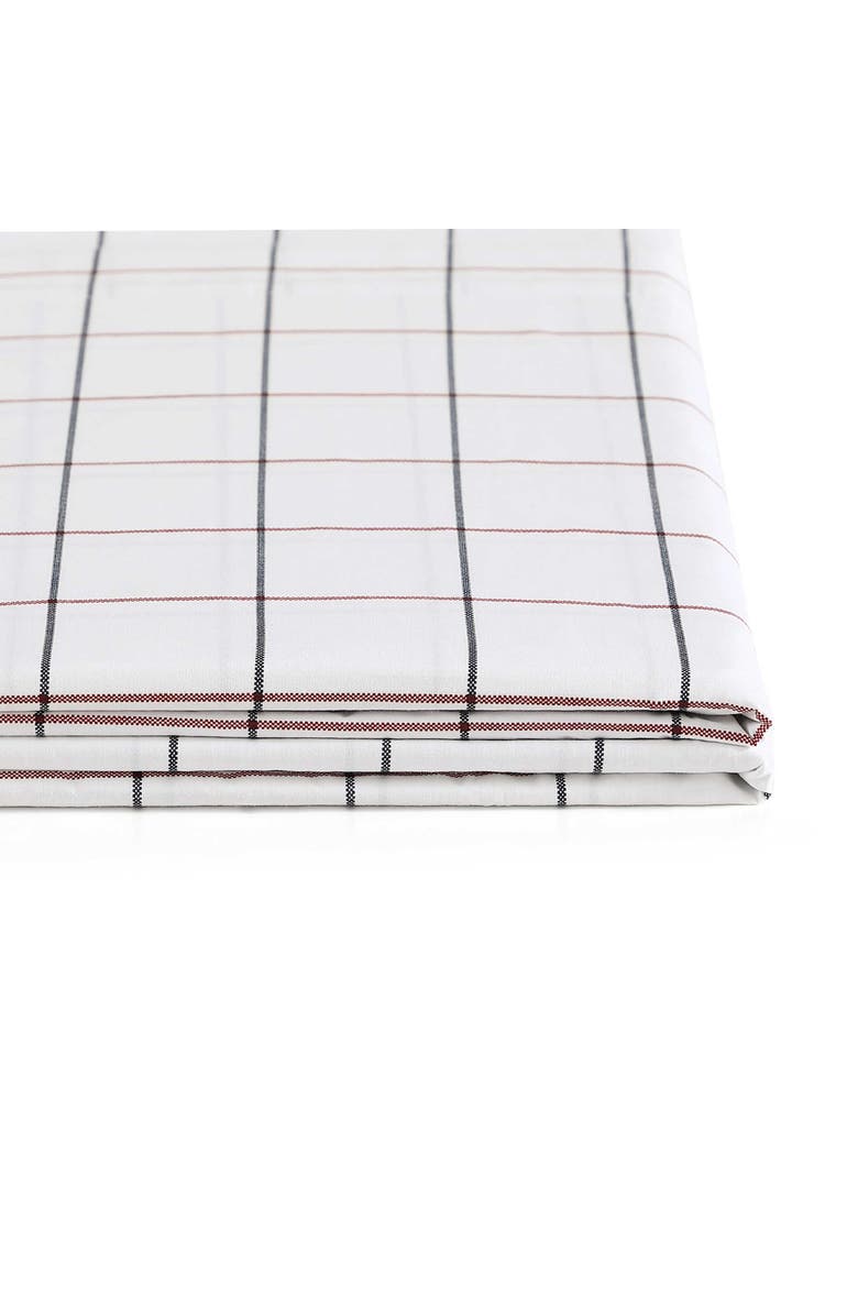Tommy Hilfiger Glasgow Windowpane Cotton Percale Sheet Set, Alternate, color, White/Dark Blue/Red