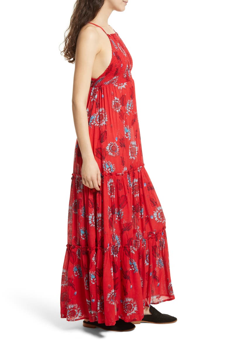 Garden Party Maxi Dress, Alternate, color, RED COMBO