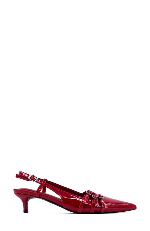 Shushop Nadja Pointed Toe Kitten Heel Slingback Pump
