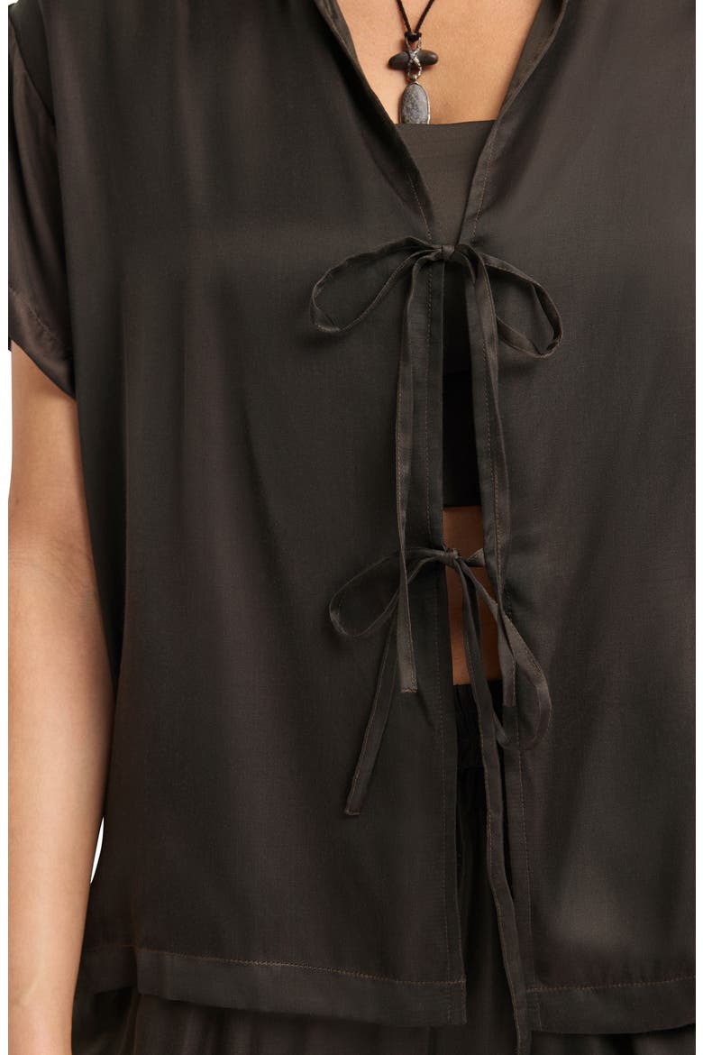 Kami Tie Front Cover-Up Top, Alternate, color, DEEP EARTH