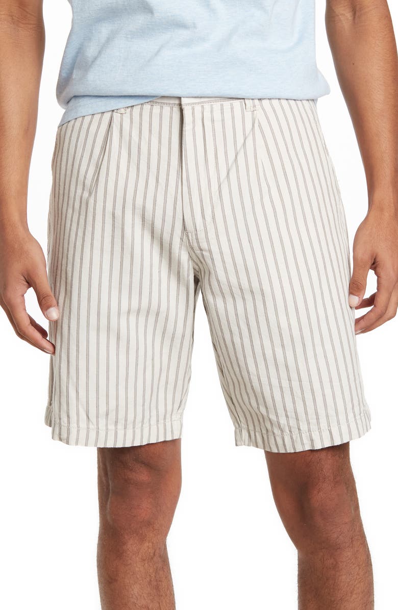 Slate & Stone Stripe Pleated Chino Shorts, Main, color,