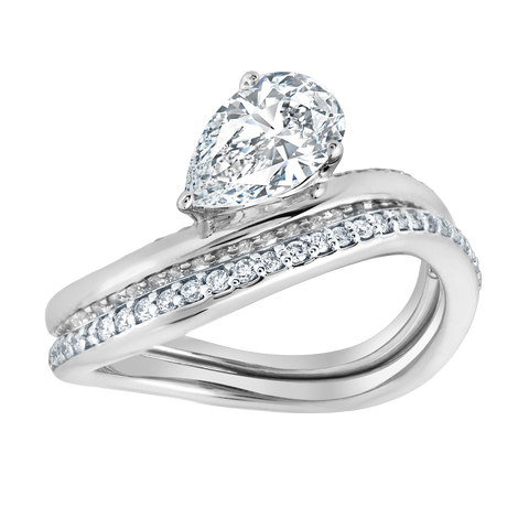 Selena Silk Wave 1.4 Ct Pear Lab Grown Diamond Engagement Ring