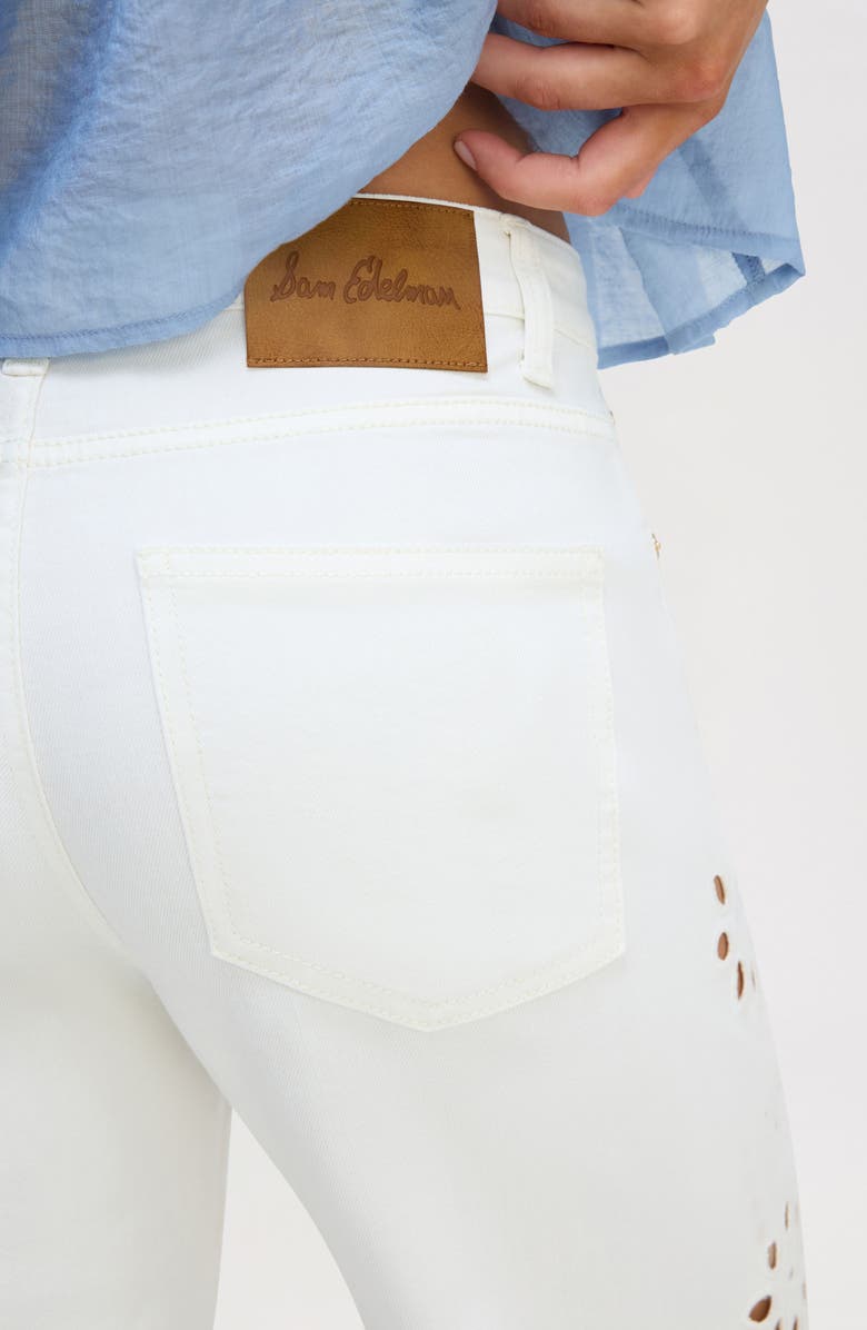 Sam Edelman Cutout Wide Leg Jeans, Alternate, color, Ecru
