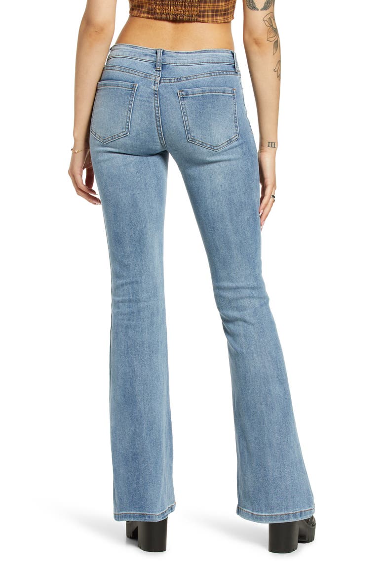 Low Rise Flare Jeans, Alternate, color, CLASSIC LIGHT WASH