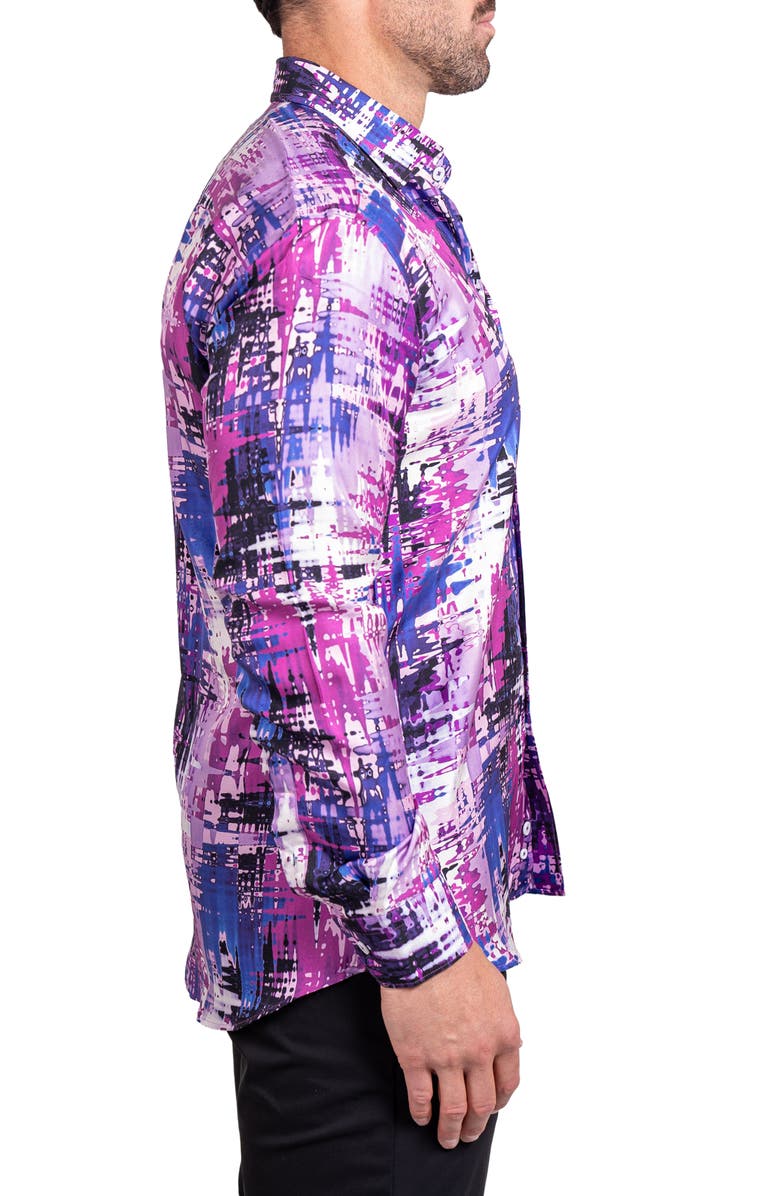 Maceoo Fibonacci Ascension Contemporary Fit Button-Up Shirt, Alternate, color, Purple