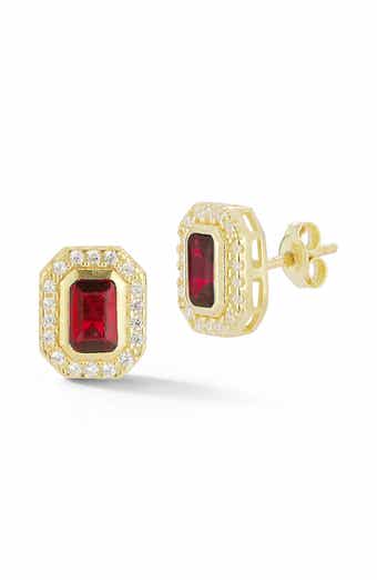 14k Gold Plated Silver Cluster Stud Earrings