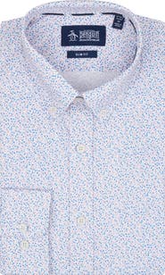 Original Penguin Micro Floral Print Slim Fit Dress Shirt