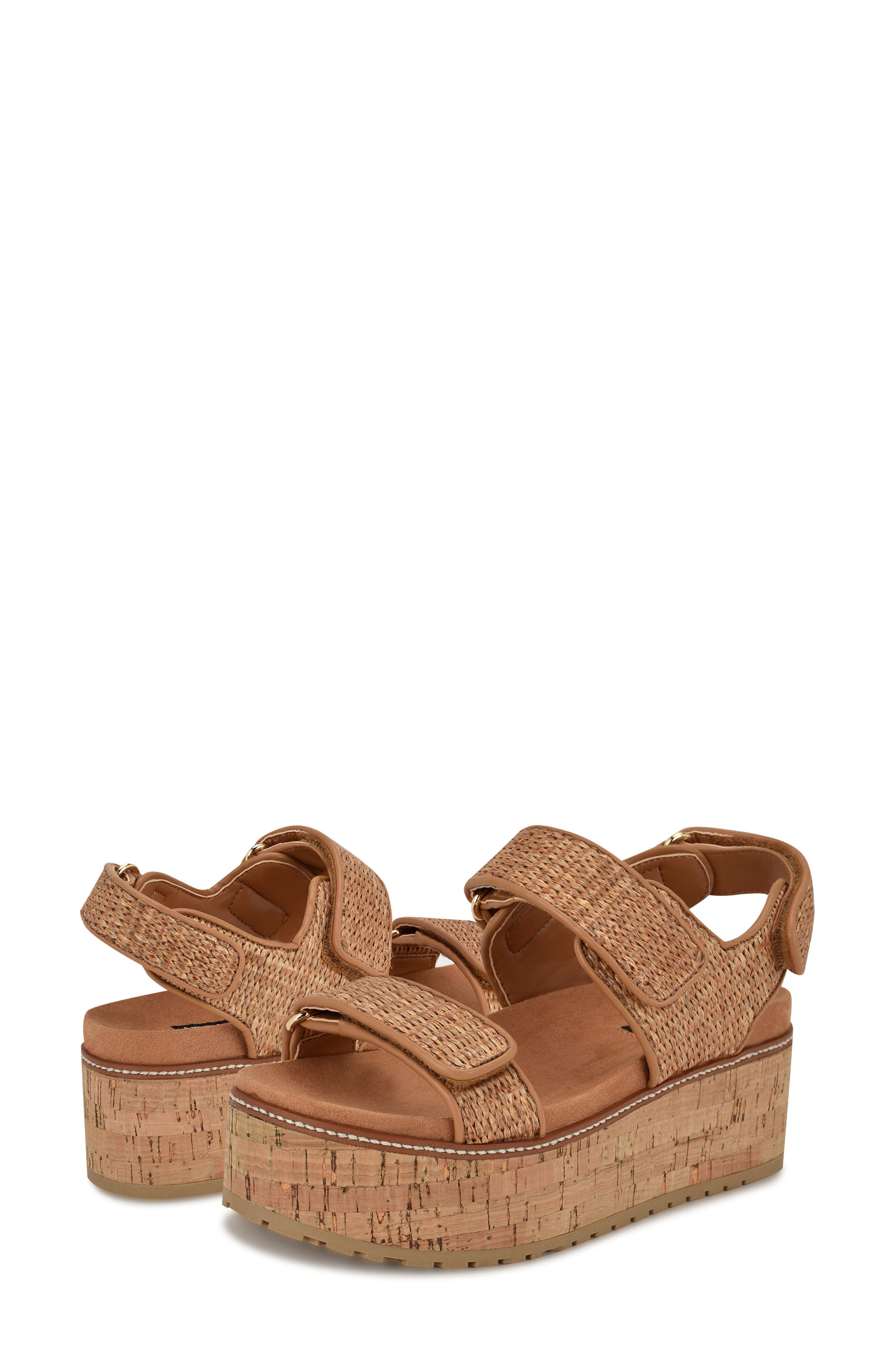 Nine West Heavin Platform Wedge Sandal, Alternate, color, Dark Natural