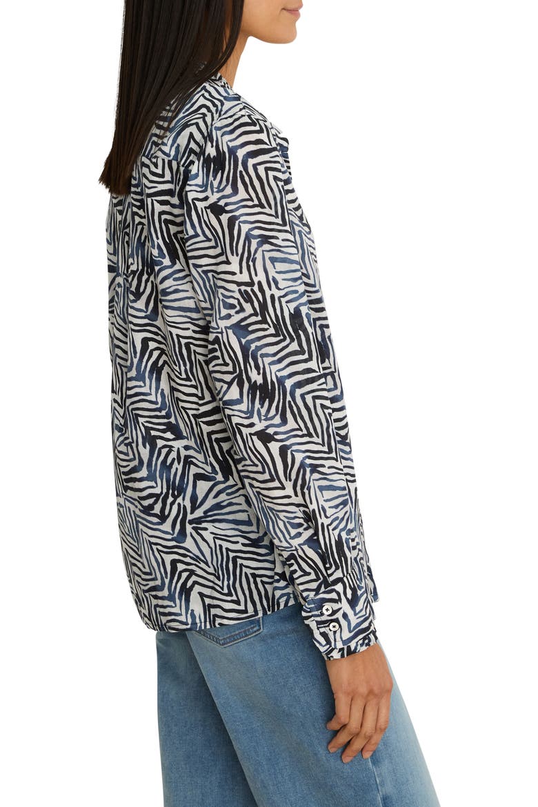 Inked Lines Button-Up Shirt, Alternate, color, INDIGO MULTI