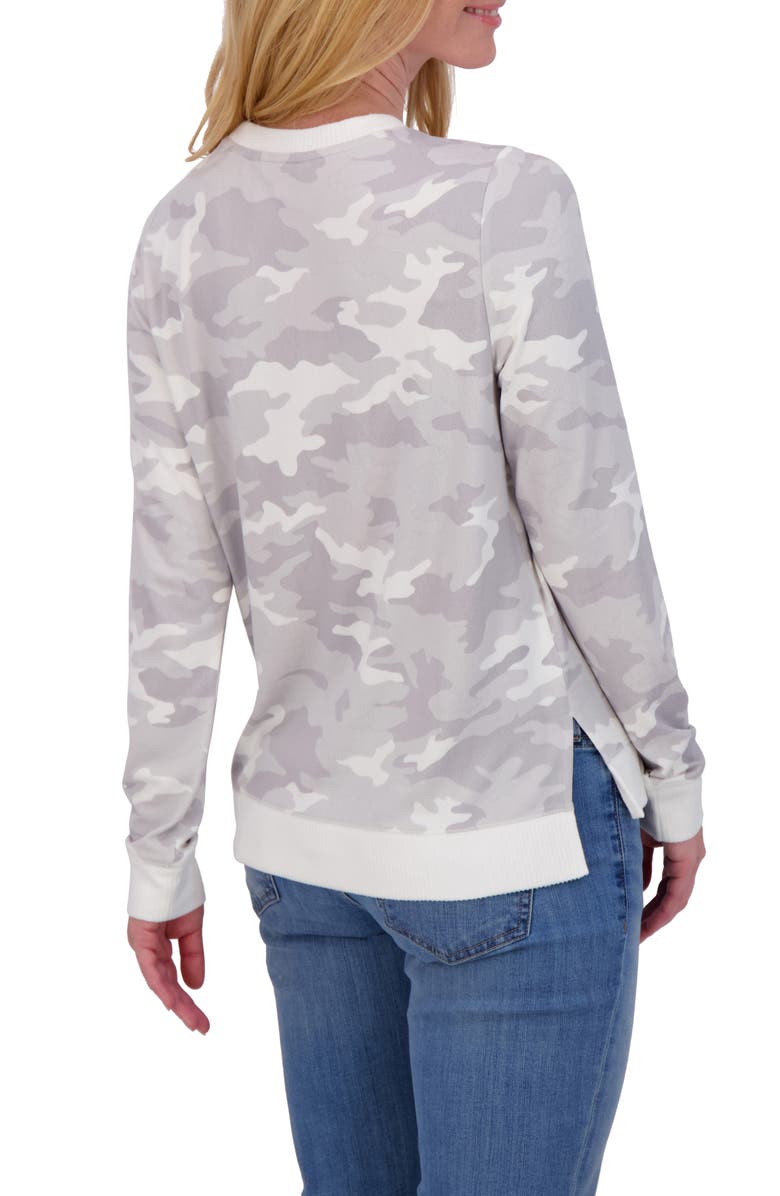 Lucky Brand Crewneck Pullover, Alternate, color, Grey Camo