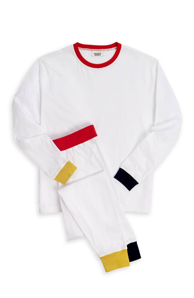 Sleepy Jones Helen Lounge Set, Alternate, color, White Colorblock