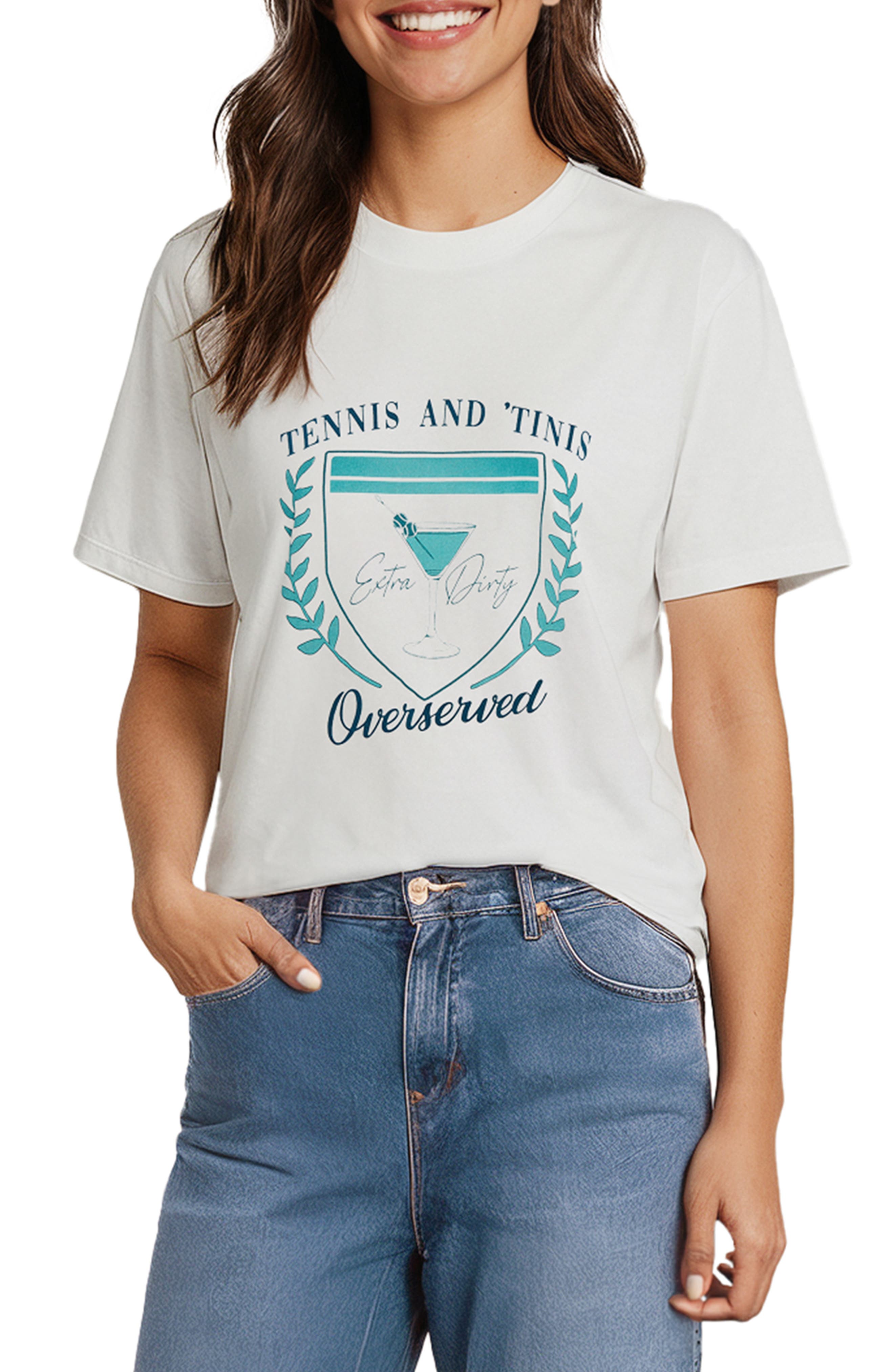 Wildfox Overserved Jamie Cotton Graphic T-Shirt