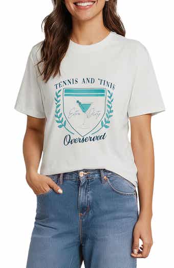 Wildfox Overserved Jamie Cotton Graphic T-Shirt