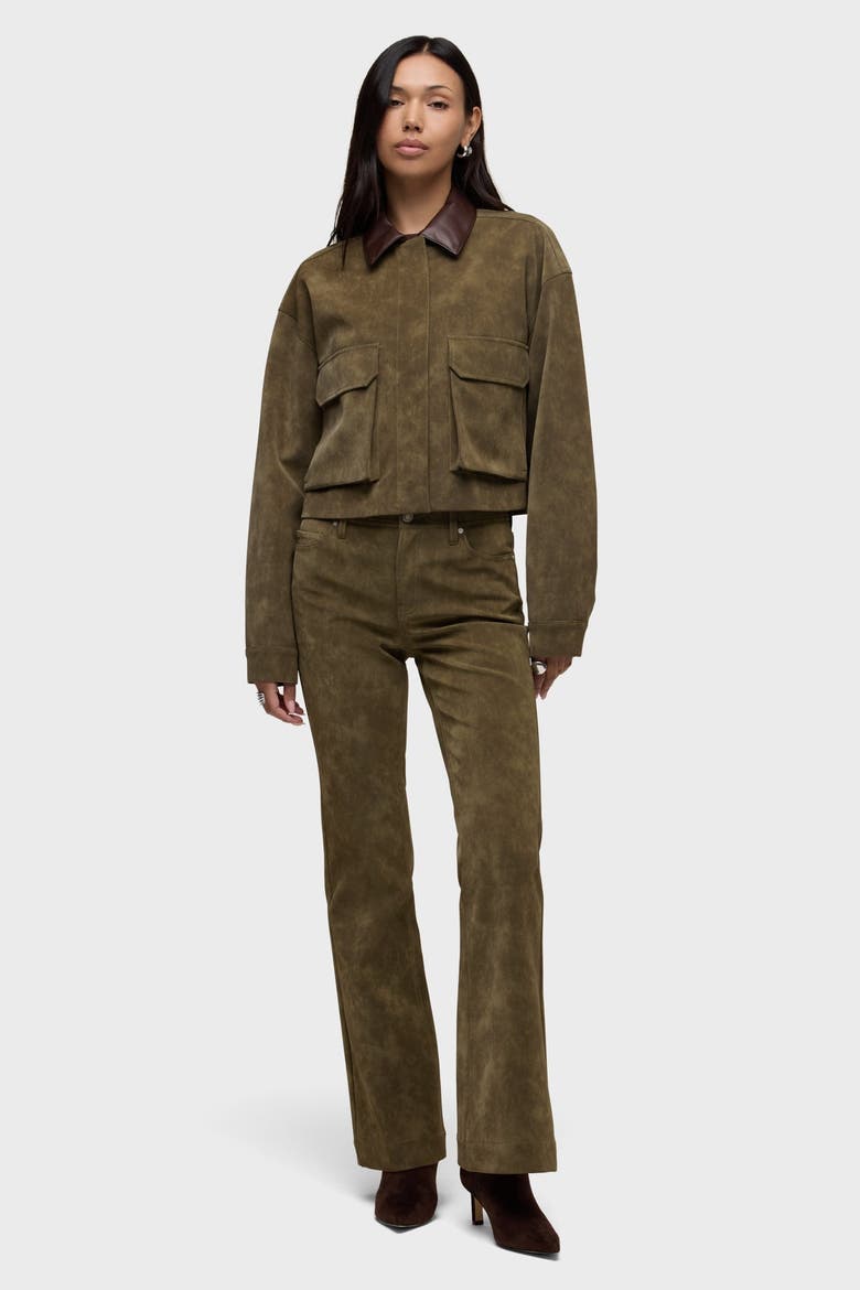 Faux Suede Chore Jacket, Alternate, color, ARMY GREEN