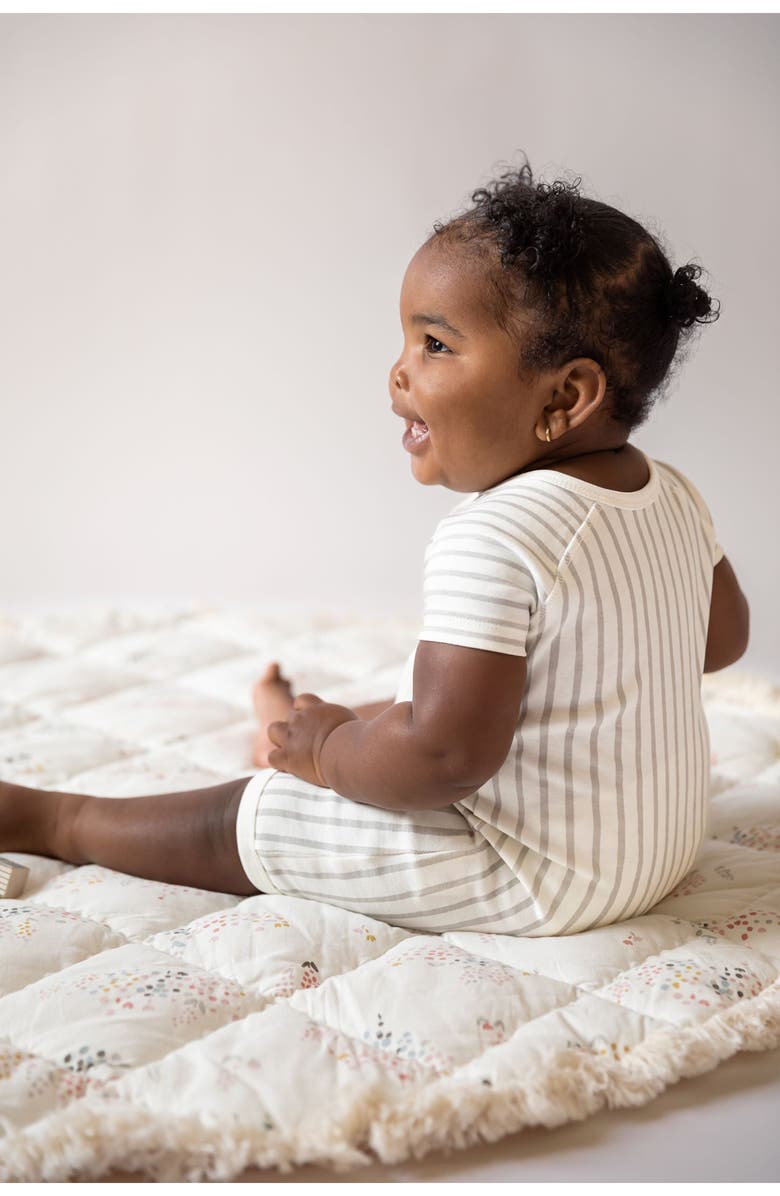 Pehr Stripe Fitted Organic Cotton Romper, Alternate, color,