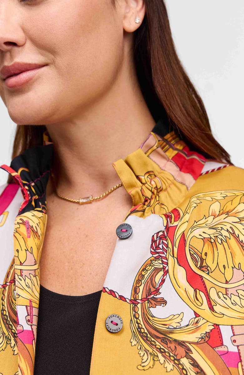 Foxcroft Carolina Cotton Sateen Button-Up Shirt, Alternate, color, Black Multi