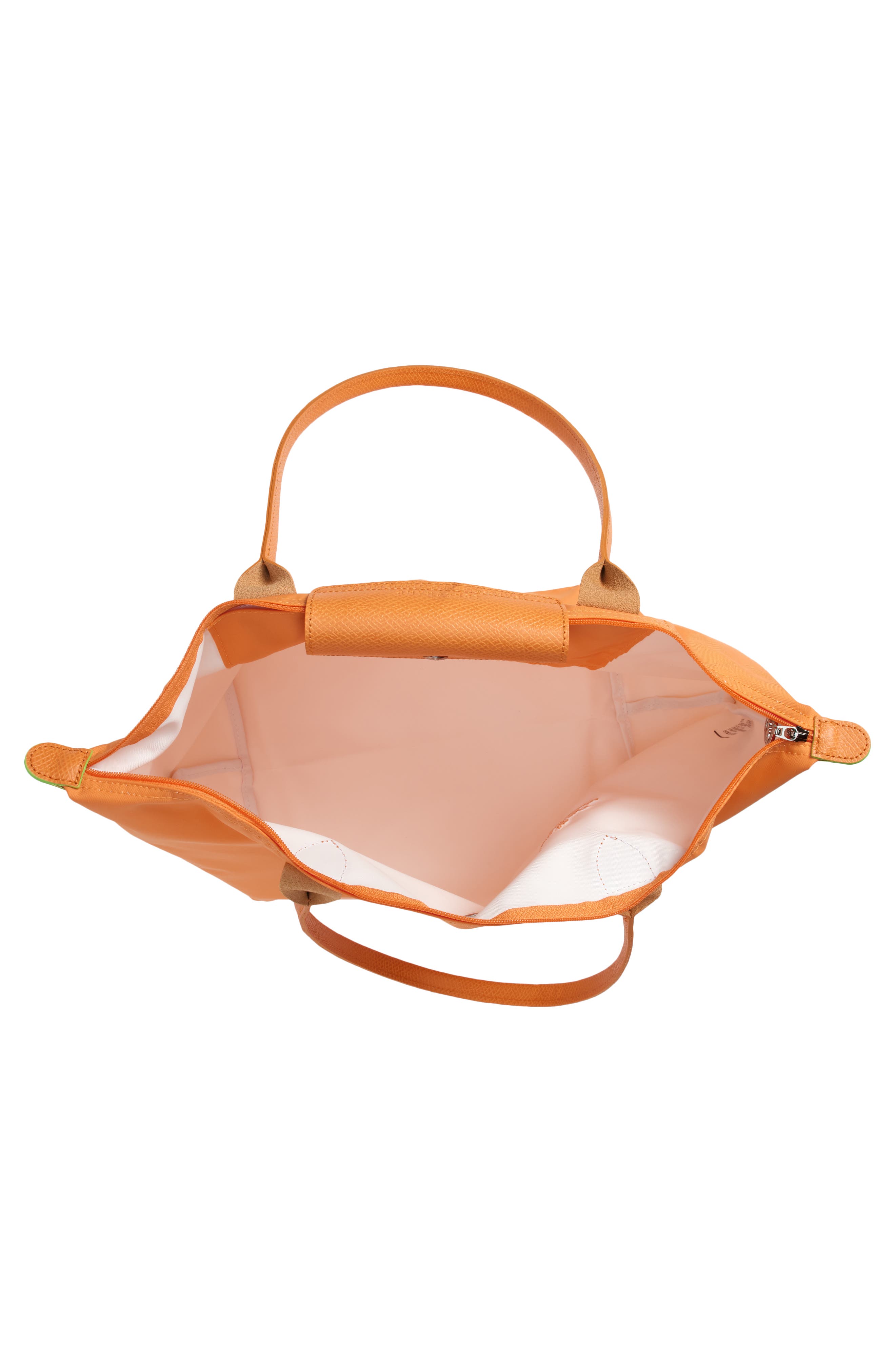 Longchamp Le Pliage Green Recycled Canvas Large Shoulder Tote, Alternate, color, Orange