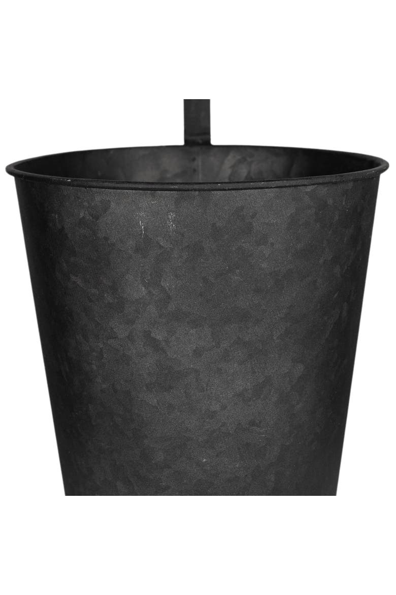 Set of 3 Hanging Planters Black Metal, Main, color, Black