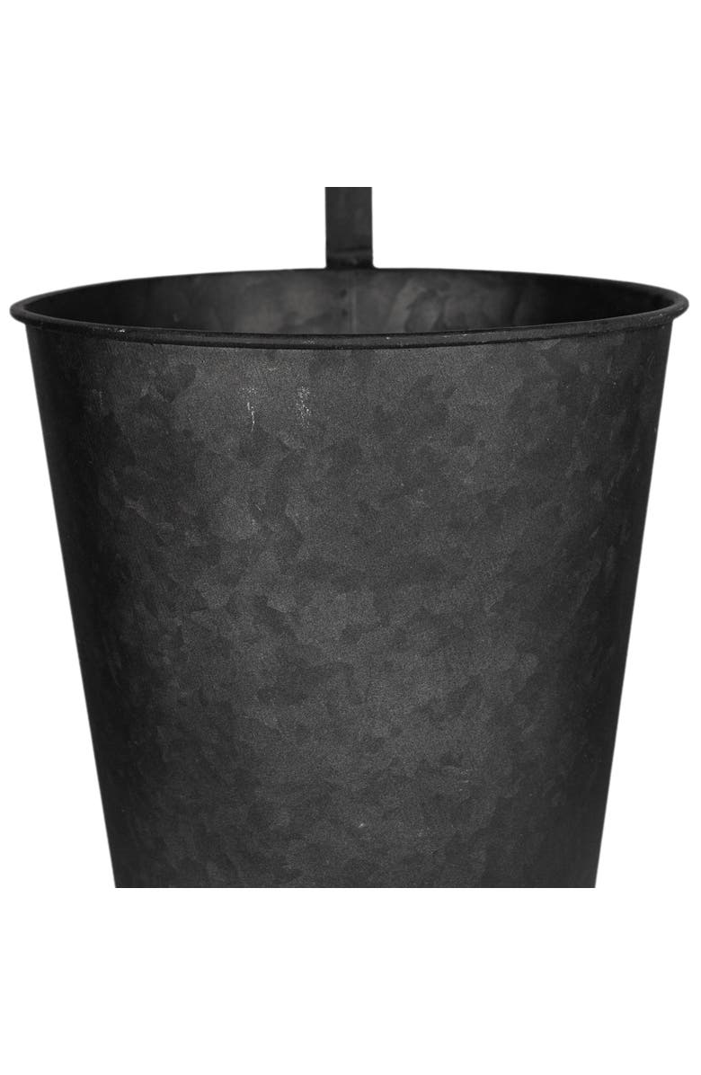 Foreside Home and Garden Set of 3 Hanging Planters Black Metal, Main, color, Black