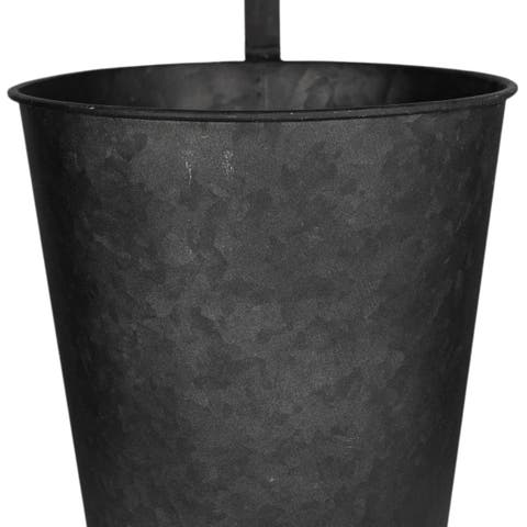 Set of 3 Hanging Planters Black Metal